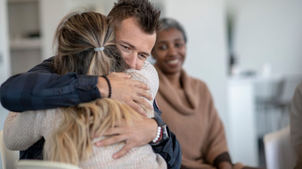 Couple reconciling after Meth Addiction Treatment in Denver